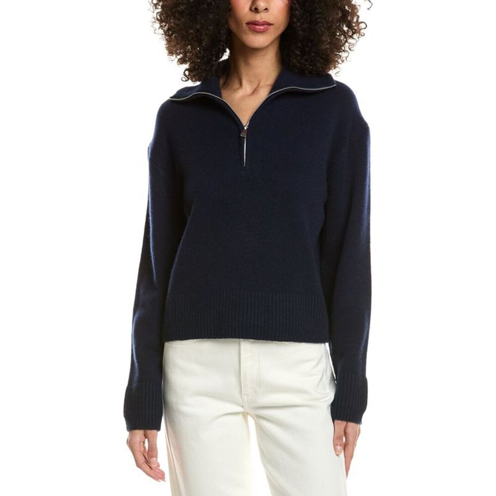 Simkhai Womens  Andes 1/2-Zip Cashmere Pullover, Blue